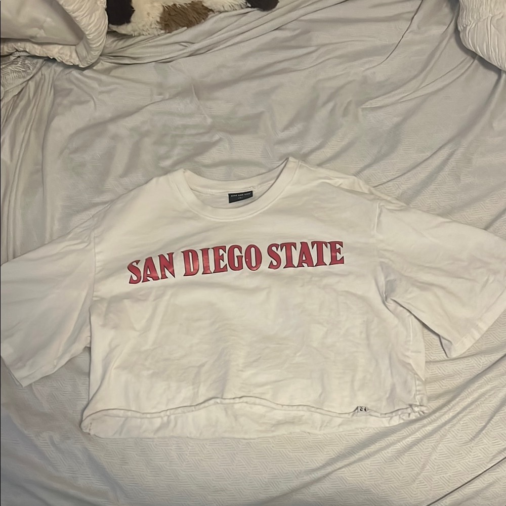 White San Diego State Crop Top